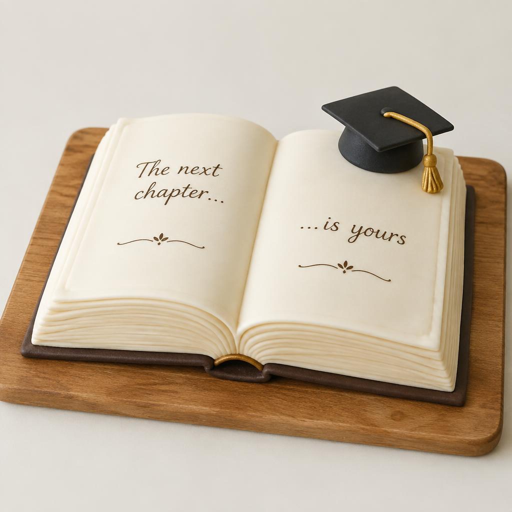 Graduation book cake