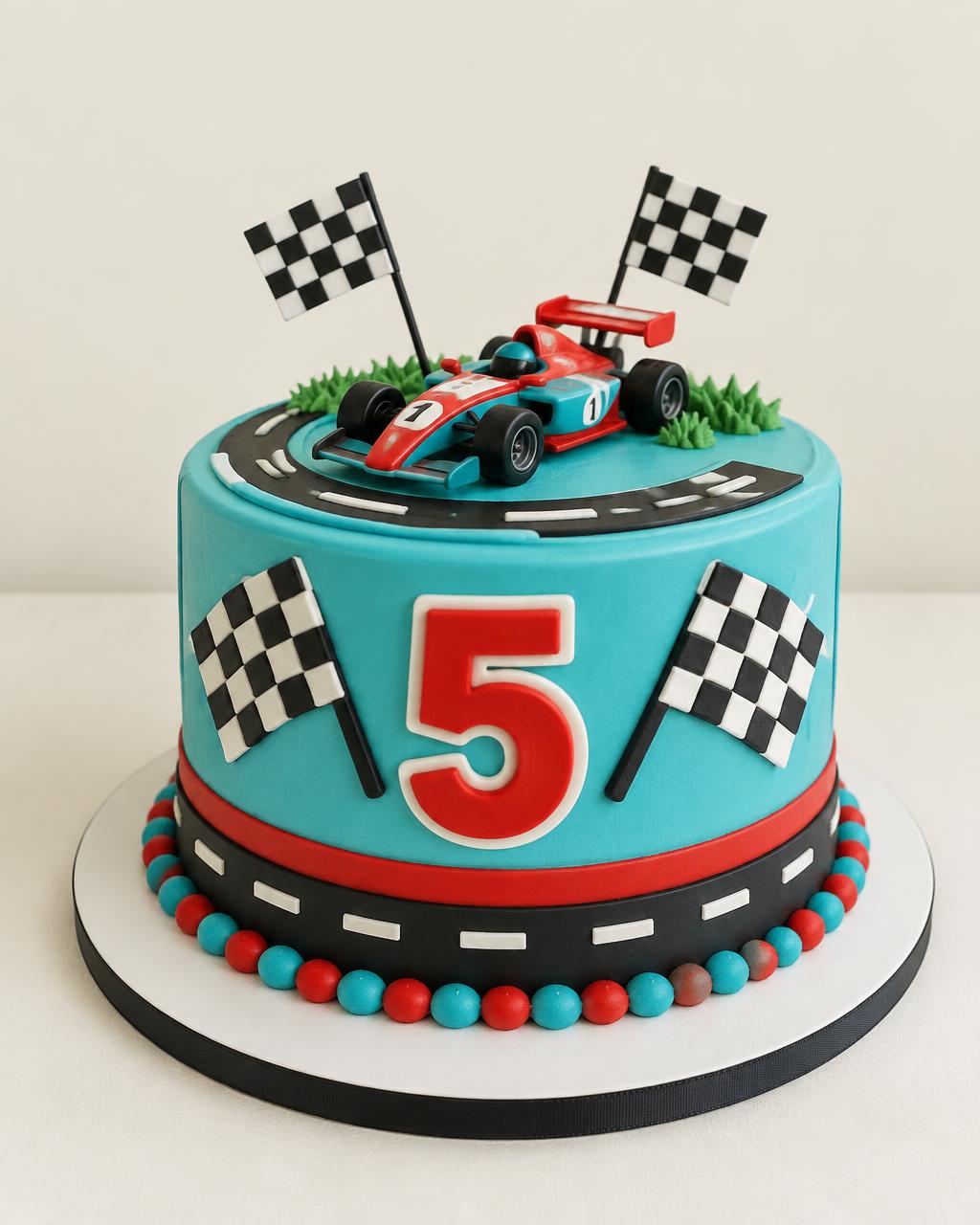 Race-car celebration cake
